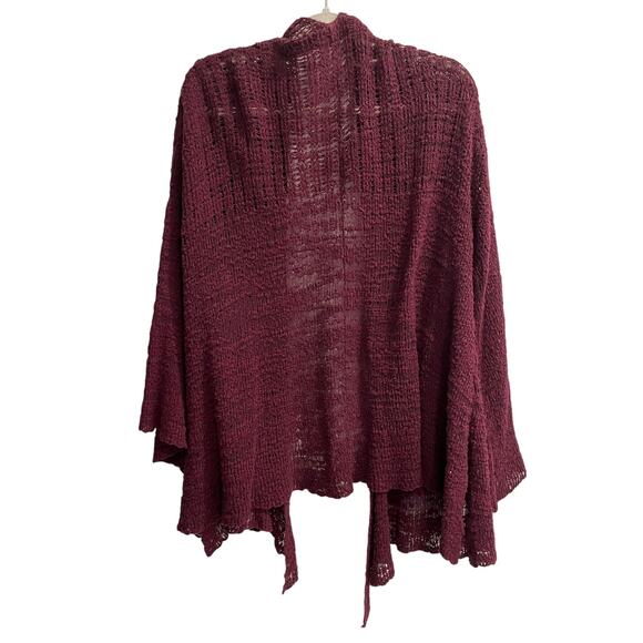 Free People Size XS RUNS LARGE Maroon Open Cardigan Sweater - Picture 2 of 5